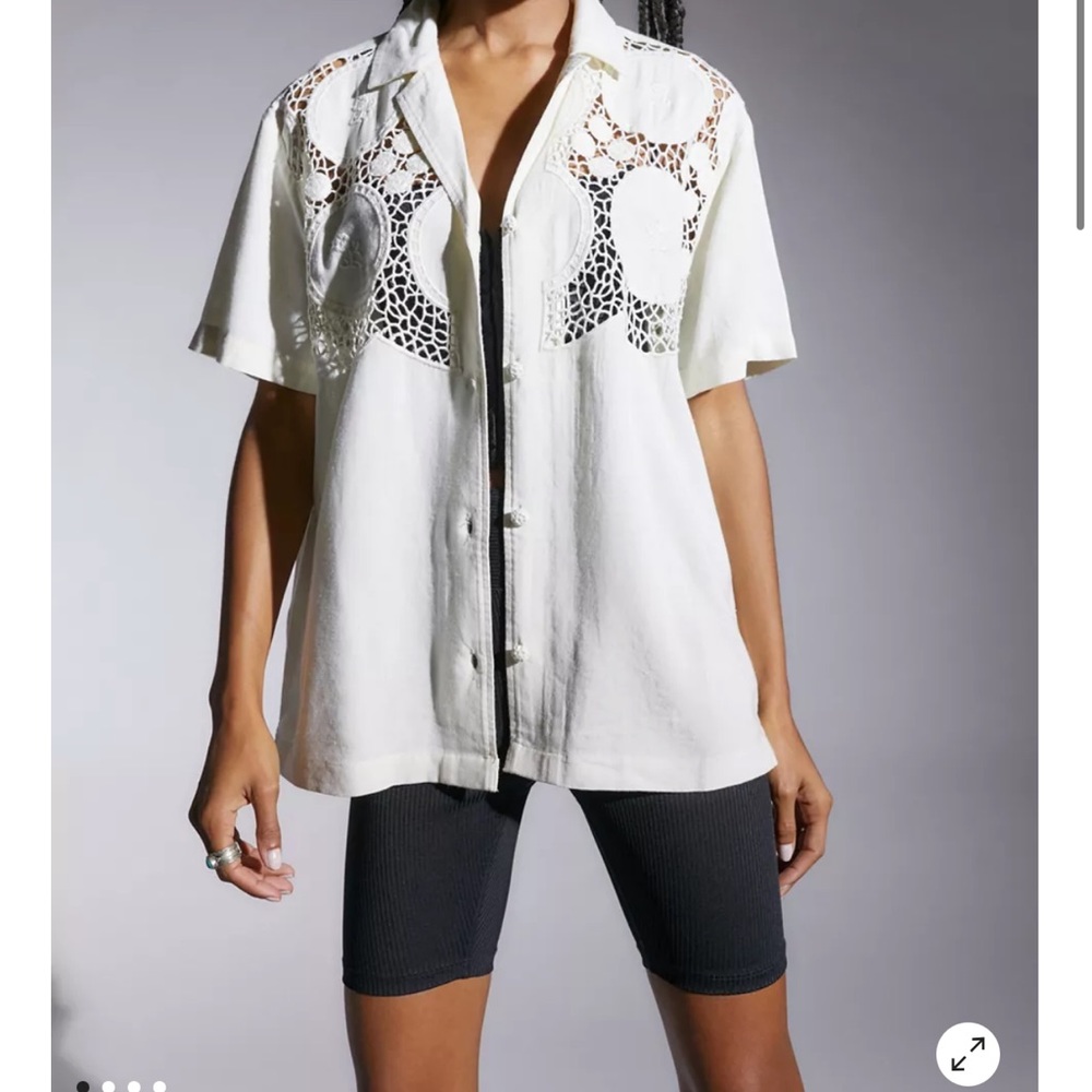 Crochet button up top